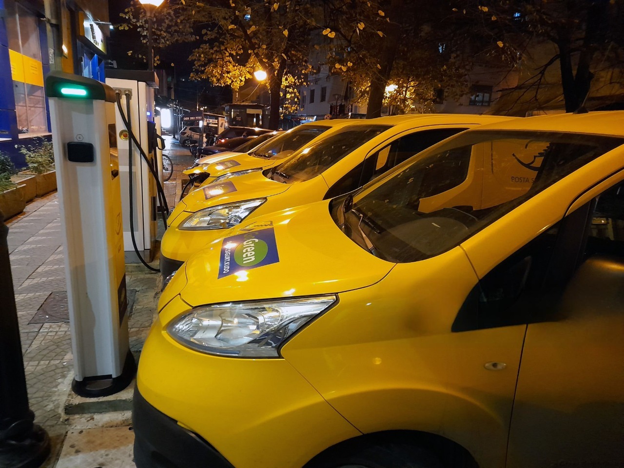 taxi in ev charger station