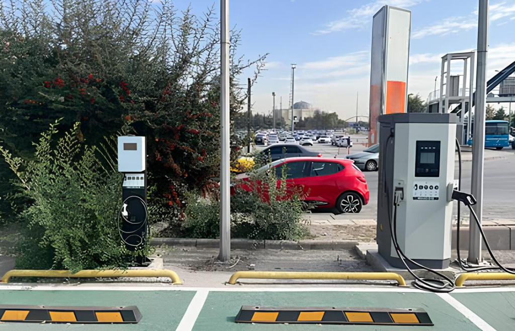 ac and dc charging together parking lot