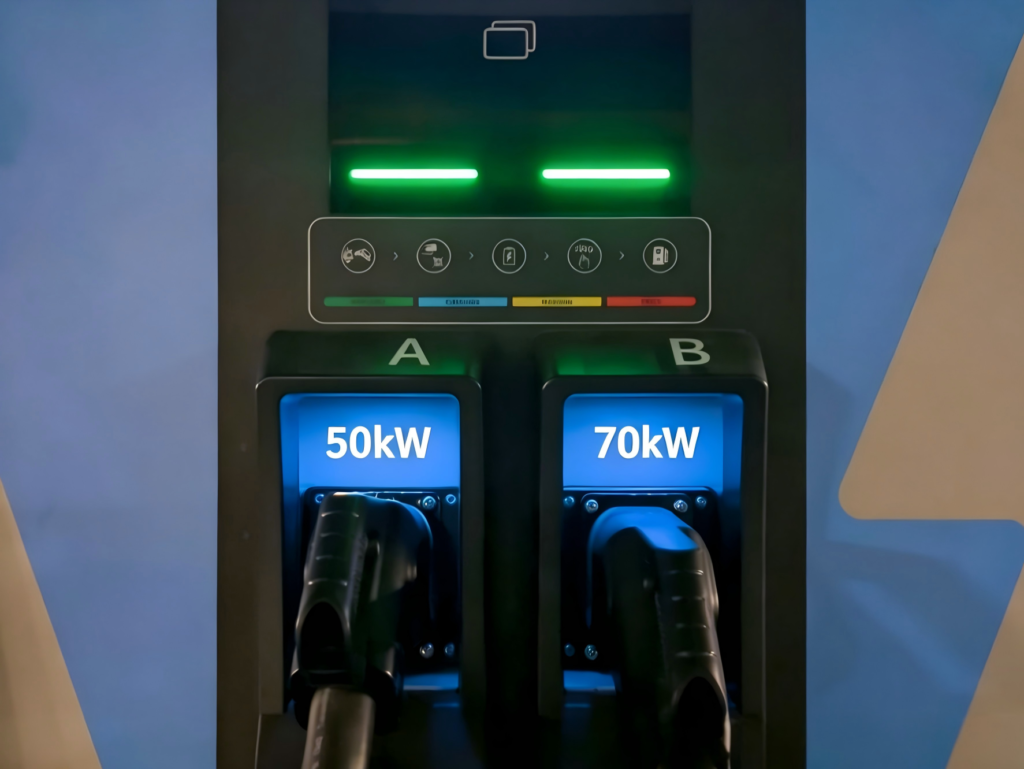 multiple evs charging in apartment parking